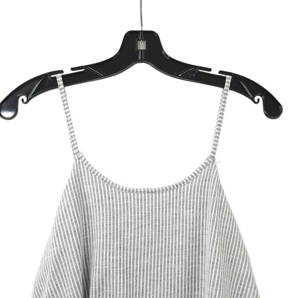 Caution To The Wind Striped Romper M Tie Front Shorts Tank Sleeveless Boho Gray - Picture 14 of 16